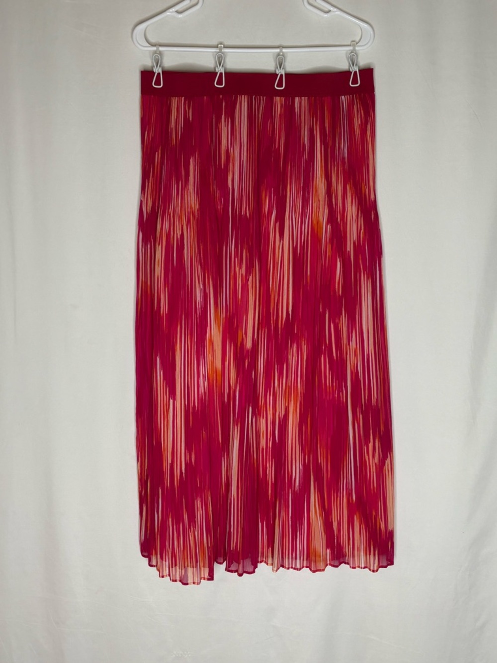 Ruby Rd. Fuchsia and Coral Pleated Maci Skirt